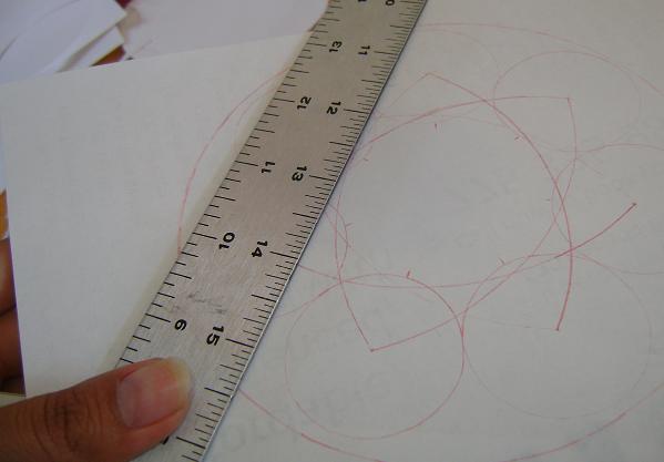 Photo of initial drawings of mandala.