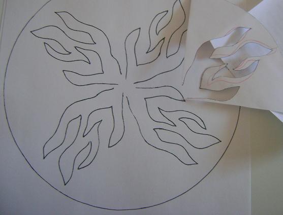Photo of initial drawings of mandala.