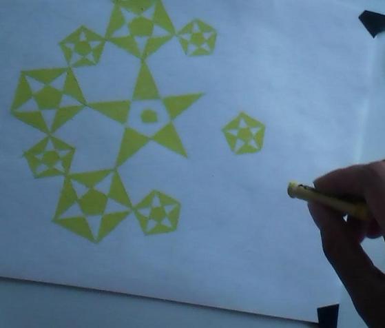 Photo of initial drawings of mandala.