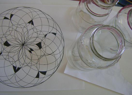 Photo of initial drawings of mandala.