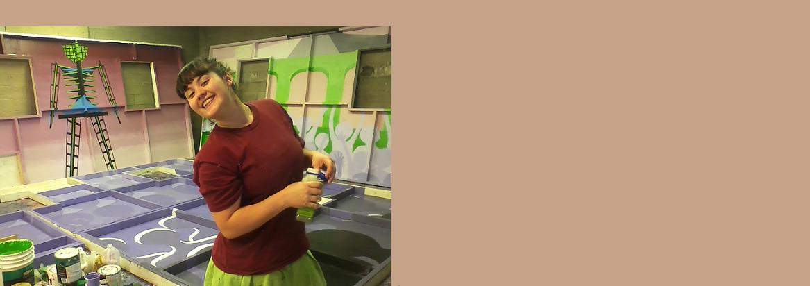 Emily Devine with Bank of UnAmerica Mural